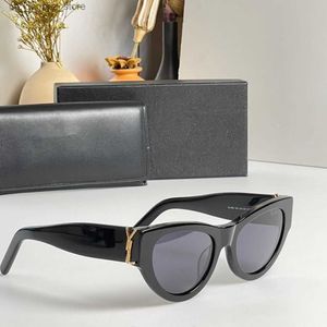 Солнцезащитные очки Desinger Солнцезащитные очки для женщин и мужчин Y Slm6090 Классический стиль «кошачий глаз» в узкой оправе-бабочке с коробкой Y240320