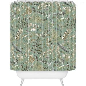 Tende da doccia Ninola Designs Piante botaniche Tenda verde bio 72x69Spedizione gratuita per prodotti da bagno Casalinghi