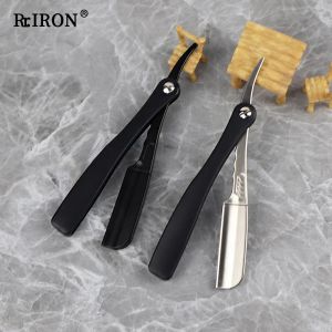 Razor Riron Frosted Handle Men Straight Edge Feather折りたたみRazorマニュアルヘアコットヘアカットバーバーシェーバーフェザーブレード