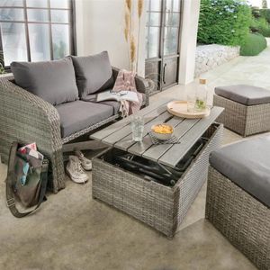 Camp Furniture Outdoor Garden PE Imitation Rattan Villa El Homestay Leisure Sofa Coffee Table Combination