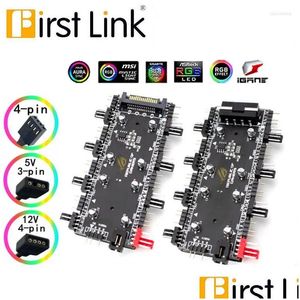 Computerkabelanschlüsse S 12V 4 Pin5V 3 Pin RGB Aura Argb RGBW Splitter Hub Gehäuse mit Bandverlängerungsadapter LED-Streifenlicht PC F Dh0Cb