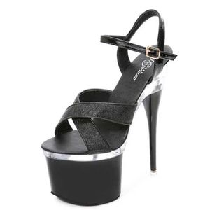 Scarpe eleganti Donna Sandali con plateau e cinturino alla caviglia Sexy 18CM Tacchi altissimi Moda Nightclub Stripper Rosa Tacchi a spillo estivi a fascia strettaKJMX H240321