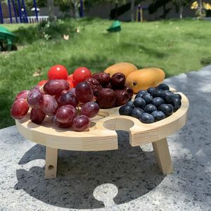 Kancalar Taşınabilir Ahşap Dış Şarap Masası Katlanır Piknik Tablosu Cam Tutucu 2'de 1 Raf Piknik