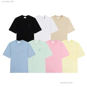 Summer Menswear Designer T-shirt New Macaron Candy Color Embroidery Love Casual Loose Men's and Women's Short Sleeve T-shirt Shirt Clothing Asian Size S-xl 656