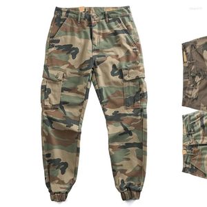 Men's Pants Cotton Camouflage Men Workwear Spring Autumn Amekaji Retro Multi Pocket Outdoor Work American Casual Cargo Trousers
