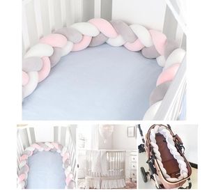 Bettwäsche-Sets 4M Baby-Bett-Stoßstange auf dem Kinderbett-Set für geborene Kinderbett-Schutz-Knoten-Geflecht-Kissen-Kissen-Antikollision 220718 Drop-Lieferung Dhcia