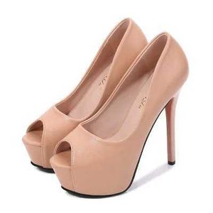 Scarpe eleganti Décolleté femminili Piattaforma bocca di pesce Donna Tacchi ultra alti 10/12 / 14CM Sexy Peep Toe Shallow Ladies Single H240321XKQA3ZZ2