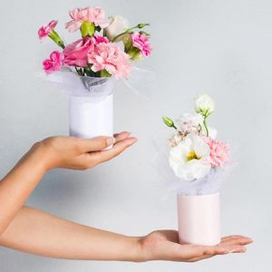 Present Wrap Mini Paper Packing fodral lock Hug Bucket Vase Replacement Florist Storage Box