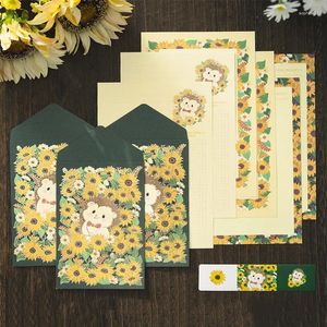 Geschenkpapier, 6 Umschläge, 12 Briefpapier, Kawaii-Cartoon, Rosa, Schreibset, Gold, A5, Fenster, Hochzeitseinladungsumschlag mit Versiegelungsaufklebern