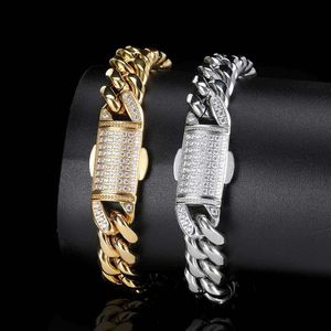 Bracciale Hip Hop Rapper Rock Gioielli Cuban Link Moda Acciaio inossidabile di alta qualità Stili multipli per donna