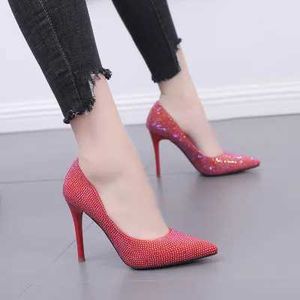 Dress Shoes 2020 Crystal OL Women Pumps High Heels 10CM Stilettos Gladiator Bling Party Wedding Lady Fashion OfficeQR5L H240321