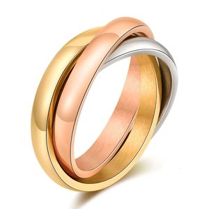 2 mm großer Internet-Promi-Ring aus dreifarbigem Edelstahl, Ring kann mit Lasergravur versehen werden