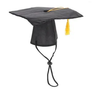 Dog Apparel Graduation Cap- Tassels Black Cap Party Accessories Decoration Degree Headgear With Tassel