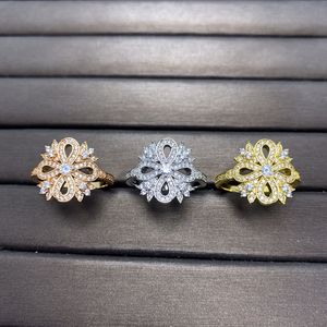 Tiffancy Ring Design Sensation Snowflake Key Lucky Flower Ring: Ideal Couples 'Holiday Gift