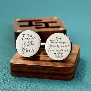 Personalized Wedding Cufflinks Father of the Bride Gift Custom Groomsmen from 240315