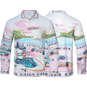 Casablanca T Shirt Circuit Racer Scenerie Flower Men's and Women's Hawaiian Vacation Beach Set