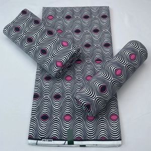 Tecido de cera africano 6 jardas verdadeira cera nigeriano ancara bloco imprime tecido batik holandês pagne 100% algodão para costura VL-105 240306