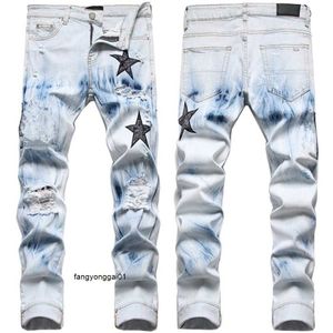 pants mens denim designer jeans Mens Jeans man Hole patches tide feet stretch cultivate ones morality pants mens jean