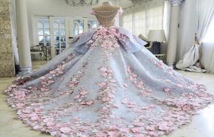 Seksowna srebrna koronkowa kołnierz kwiat 3D z siatką sukienki quinceanera design Cute Flower krótkie rękawy Wymiary