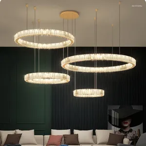 Chandeliers Modern Living Room Crystal Chandelier Led Remote Control Dimmable Pendant Lights Luxury Steel Adjust Hanging Lamp Fixture