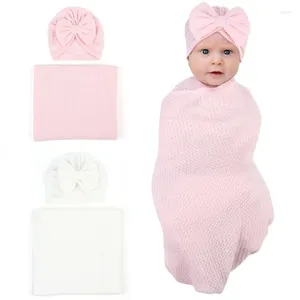 Battaniye kundak battaniye doğdu şapka bebek pograph prop sarmak havlu bebek bebekler erkek kızlar unisex duş hediyesi 2 adet