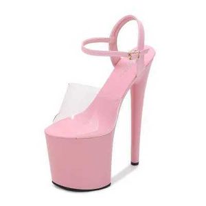 SURES Buty Nowe letnie sandały kobiety platforma modelowa T scena pokazuje seksowne high-heels 17-20 cm przezroczyste wodoodporne rozmiar 34-43 H240321SKEK6PRP6S