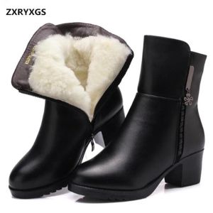 Stivali Zxryxgs stivali di marca Donne Stivali invernali 2023 Nuove scarpe di moda stivali da neve inverno caldi stivali da donna in pelle vera scarpe da donna