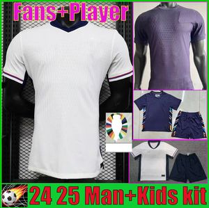 24 25 Englands Bellingham Soccer Jerseys Rashford Kane 2024 Euro Cup 2025 National Team Football Shirt Home White Away Purple Men Kid Kit Women Saka Rice Foden
