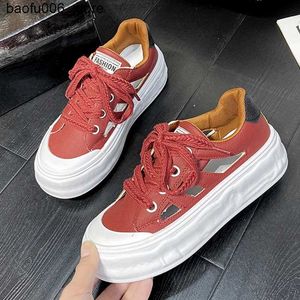 Casual Shoes Summer New Womens Breathable Hollow Out Shoes Platform Sneakers Casual Walking Loafers Low Top Fashion Skateboarding Student Q240320