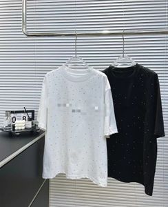 Free Shipping 2024 Black/ White O Neck Short Sleeves Dot Print Women T Shirts Designer Short Women Tops 3203