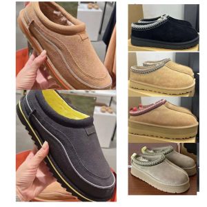 2024 Tasman Cali Wave Sport Slipper Men Womens Big Size 36-46 Tazz Slides Australian Mini Boot Slipper Päls Subes Stövlar Suede Wool Winter Wool Boots