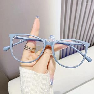 Okulary przeciwsłoneczne Minimalistyczne szklanki przeciw niebiesko -lekkie modne i wszechstronne płaskie klimatyzacyjne Owalne okulary dla kobiet