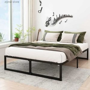 Other Bedding Supplies 16 inch California King bed frame heavyduty metal Cal King platform suitable for Mattress Foundation noise free easy to assemble black Y24032