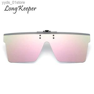 Óculos de sol longkeeper clipe em óculos de sol mulheres homens polarizados luz espelho óculos de sol moda marca tons uv400 condução novos oculos eyewear l240320