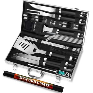 Romanticist 30st BBQ Tool Set Men Dad, Heavy Duty rostfritt stålgrillredskap.