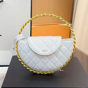 24C Borsa a tracolla rotonda da donna in bianco e nero con fiocco coordinato in colore bianco e nero Borsa a tracolla rotonda in metallo duro con manico semicircolare in pelle verniciata Borsa a tracolla 17x2x10 cm