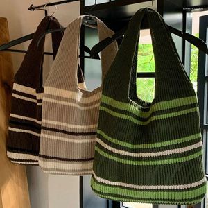 Evening Bags Knitted Bag Versatile Large Capacity Shopping Simple Mesh Hollow Women's Shoulder Handbag