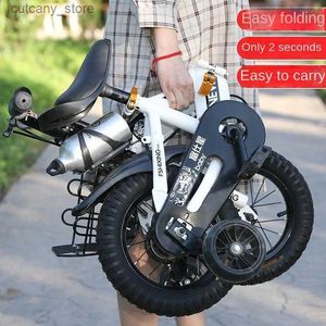 Bikes Ride-Ons Aluminum Alloy Folding Bicyc Strolr Thickened Anti Puly Childrens and Girls Strolrs 2-3-4-6-7-8-9 Baby DropShipping L240319