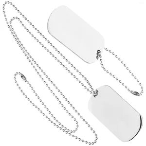 Dog Collars Silver Chain Badge Necklace Man Men's Necklaces Choker Stainless Steel Tag For