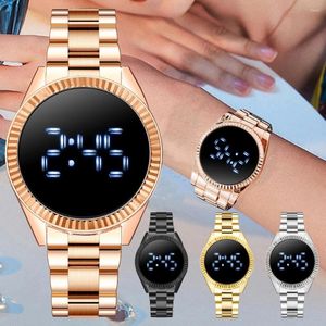 Wristwatches Women's Watch Fashion Alloy Strap Top Ladies Digital Watches For Women Electronics Clock Relogio Feminino