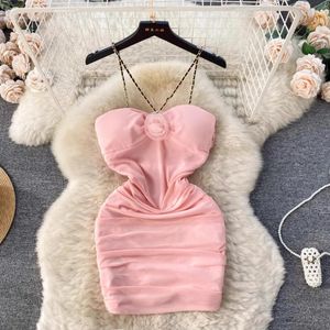 Abiti casual French Chic Donna Arrivo Slash Neck Fiori 3D Skinny Hip Wrap Dress Estate Versatile Abiti femminili Drop