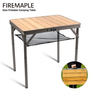 Furnishings Fire Maple Dian Camping Table Portable Durable Bamboo Table Height Adjustable Compact Stable for Outdoor Picnic