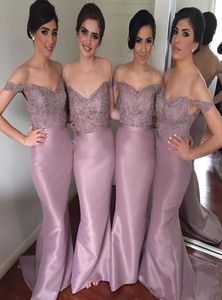 Selling Custom Made Sweetheart Off the Shoulder Satin Bridesmaid Dresses Floor Length Evening Gown for Wedding Party Sexy Mer4588987