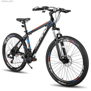 Fahrräder Ride-Ons US Kostenloser Versand Hiland 26/27,5 Zoll Aluminium Mountainbike 24 Geschwindigkeiten mit Scheibenbremse Federgabel L240319