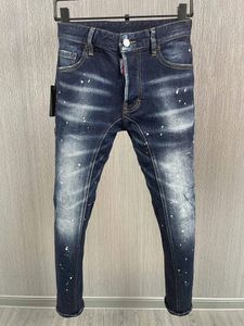 Jeans masculinos Splice Scratch Spray Paint Moda Lápis Calças A609 #