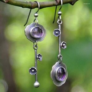 Dangle Earrings 2024 Cute Women Jeweler Gothic Accessories Simple And Elegant Crystal Gem Key Flower Korean Fashion Pendientes