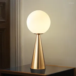 Tischlampen Nordic Glaskugel Schreibtischlampe LED Globus Nachttischlampen für Wohnzimmer Schlafzimmer Home Leuchten Nachtdekor