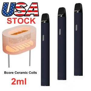 USA STOCK Penne Vape usa e getta da 2 ml Sigarette elettroniche per olio denso Batteria ricaricabile 350MAH Gusto puro Kit di avvio vuoti senza piombo Logo personalizzato disponibile D11