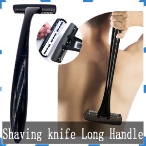 Blade Shaving Knife Man Back Razor Shaver Groomer Full Body Hair Removal Trimmer Waterproof Rustproof Durable Long Handle