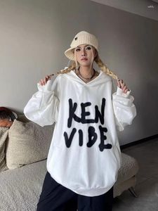 Women's Hoodies Sweatshirts For Women Pullovers Letter Printing Loose Text With Orint On Baggy Hooded Female Clothes Long E Kpop M Tops